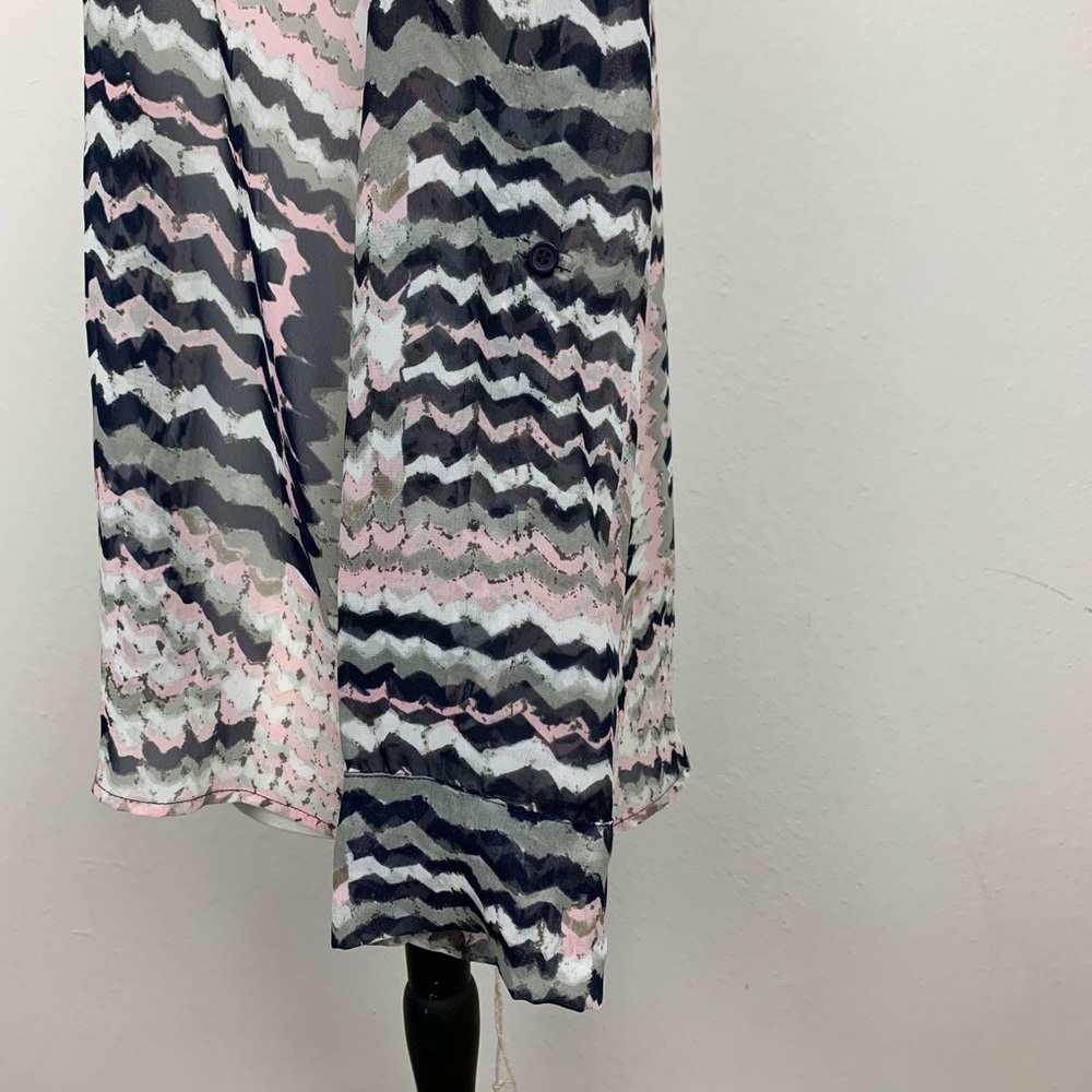 Collective Concepts Sheer Button Down Blouse Sz S - image 4